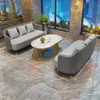 Juego de sofá de un asiento y mesa de centro para recepción de hotel, sala de reuniones de clientes, oficina de ventas, salón de belleza, centro comercial, mueble de sala de exposición, gama alta
