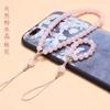 Cadena Colgante para Teléfono Móvil de Cristal Rosa Estilo Muñequera Original Nicho Hecho a Mano con Cuentas Anticaída para Teléfono Móvil Cordón para Colgar Teléfono Móvil Estilo Mujer