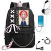 Nueva mochila escolar de anime para estudiantes, adolescentes y niñas, con temática de espías y juegos de rol.