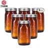 Frasco de Almacenamiento de Boca Ancha de 32 oz Transfronterizo Mermelada Bebida Jarrón Especias Harina Té Almacenamiento de Té Frasco de Mason Ámbar