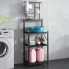 Suporte para Lavatório de Chão Doméstico Suporte para Lavatório Rural Antigo Multicamadas Suporte para Bacia de Armazenamento Suporte para Lavatório Dobrável sem Instalação