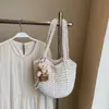 Bolsa de Palha Trançada Vazada para Mulheres 2026 Primavera Nova Tendência Moda Bolsa Tote Grande Capacidade Bolsa de Viagem Férias