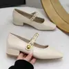 Zapatos Mary Jane Cuadrados Retro Franceses 2026 Moda Primavera Mujer Cadena Tacón Grueso Corte Bajo Zapatos Individuales Versátiles Correa Única