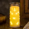 Cadena de Luces de Vela con Cabeza Oscilante Transfronteriza Luz de Vela Simulación de Luz de Vela Luz Ambiental Cena a la Luz de Velas Pequeños Adornos