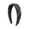 Corea del Sur Estilo Retro Americano Cuadros Diadema de Esponja para el Cabello Popular en Internet 2021 Nuevo Estilo Lado Ancho Parte Superior Craneal Alta Adorno para la Cabeza Diadema