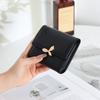 Nova Carteira Feminina Estilo Coreano Pu Cor Sólida Fivela de Folha Dobrável 70% de Desconto Multifuncional Moda Carteira Dobrável Feminina