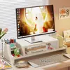 Suporte Ajustável em Altura para Computador, Suporte de Posicionamento de Monitor para Mesa de Escritório, Mesa de Trabalho com Prateleira de Armazenamento com Gaveta, Suporte para Laptop