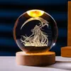 Exclusivo para vendas transfronteiriças: Bola de Cristal 3D Criativa de Animais Marinhos com Base de Madeira, Luz Noturna Luminosa, Ornamento de Bola de Cristal para Mesa