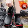 Botas de Chuva Estilo Novo 2026 com Forro de Lã para Aquecimento, Botas de Chuva Curtas no Tornozelo, Sapatos de Água Impermeáveis com Solado Grosso da Moda, Sapatos de Cozinha Atacado