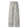 Jeans de Pierna Recta Desgastados con Salpicaduras de Tinta Marca de Moda para Hombre Diseño de Estilo Callejero Americano Pantalones Largos Anchos Versátiles