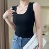 Novo Top Básico Slim-fit Feminino Traceless Beauty Cobertura Traseira Paramilis Alça Larga Fixa Bojo Inteiriço Uso Interno Uso Externo