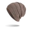 Zhongmei otoño e invierno Nuevo gorro de lana de punto con logo de hierro de rayas horizontales de felpa WM105