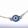 Moda simple popular nuevo social hipster Tobillera geométrica con incrustaciones de diamantes Ojo de diablo Joyería de Turquía Oriente Medio