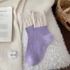 Novas Meias Arrastão Femininas Retro com Blocos de Cor de Ponta Dupla, Meias de Cano Médio Outono e Inverno, Tendência Ins Quentes Longas de Algodão