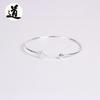 Pulsera de Plata de Ley 925 con Forma de Bambú, Abertura Alta, Simple, Hojas, Hoja de Arce, Regalo para Hombre y Mujer, Pareja