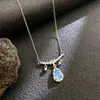 Collar de acero de titanio con cadena para clavícula femenina, imitación de calcedonia de hielo alta natural, Buda, accesorios de regalo de cumpleaños avanzados, venta al por mayor en vivo
