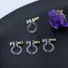 Venda quente clipe de orelha em forma de U de resina transparente sem furo na orelha pino de metal com brincos pendurados acessórios de orelha DIY atacado