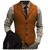 En Stock Bestseller de Amazon Chaleco para Hombre, Corte Entallado Patrón Espiga Un Botón Casual Lujo Chaleco para Novio