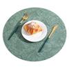 Individual de Mesa de Cuero Impermeable Antideslizante Transfronterizo Redondo de Doble Cara Hotel Hogar Aislamiento Individual Mesa de Comedor Sensación Avanzada Mantel Individual para Alimentos