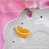 Colgante de resina con forma de bloque naranja tridimensional de fruta de simulación, llavero DIY, accesorios colgantes