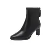 Botines delgados de estilo francés, nuevos, color café, para mujer, con tacón grueso, de tacón alto, súper modernos para otoño/invierno 2026, tipo Martin, elásticos