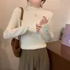 Suéter Base de Alta Gama para Mujer, Nuevo Estilo Otoño e Invierno 2025, Cuello Semi Alto, Manga Larga, Corte Ajustado, Top de Punto Versátil