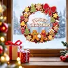 Guirnalda de Hombre de Jengibre Pegatinas Estáticas para Ventanas, Pegatinas de Ventana de Galleta, Pegatinas Decorativas de Cristal para Escaparates de Tiendas, Pegatinas Estáticas Navideñas para Ventanas al por Mayor