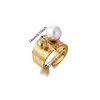 Anillo Turquesa de Moda Estilo Palacio Retro Elegante Chapado en Oro de 18 Quilates Geométrico Diamante Redondo Ojo de Gato Anillo Joyería