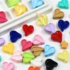 Cuentas de Acrílico Coloridas de 18 mm Corazón de Melocotón Corazón de Hoja Agujero Recto para Cadena de Teléfono Móvil Llavero Accesorios de Joyería