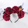 Faixa de Cabelo Flor Rosa Retro Estilo Mori Acessórios de Cabelo para Menina Adereços para Fotos ao Ar Livre Acessório de Cabeça