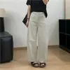 ¡Pantalones Dori Dn de Carambola! Jeans Retro Gris Verde Musgo Costura Lateral a Medida Parcheado Corte Curvo Petite Talla 26 Nuevos