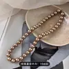 Colar de Pérolas Cor Champagne Shijia para Mulheres Corrente de Clavícula Simples de Alta Qualidade Moda Acessível Luxo Estilo Celebridade Tendência de Alta Qualidade