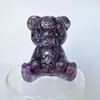 Enfeites Criativos de Pedras de Cristal, Urso Violento, Urso Paddington de Ametista, Artesanato para Decoração de Mesa e Casa