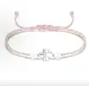 Pulseira de Trevo de Quatro Folhas em Prata Pura 999, Pulseira Trançada Feita à Mão, Pulseira Simples para Casal, Venda por Atacado de Presentes, Dropshipping