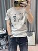 Camiseta Masculina de Seda de Gelo Secagem Rápida Manga Curta Verão Meia Manga Tendência Jovem Masculina Camisa Base Fina
