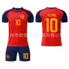26 Uniforme de Fútbol Copa del Mundo España Local Niños 19 Camiseta Yamal Número 16 Rodri Transfronterizo