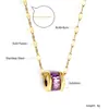 Diseño de Moda Joyería Transfronteriza Colgante Sencillo Chapado en Oro de 18K Textura de Acero Inoxidable Colgante de Tornillo Redondo Collar para Mujeres