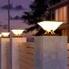 Luminária de Cabeça Solar para Coluna em Aço Inoxidável, Lâmpada de Jardim à Prova d'Água para Exterior, Lâmpada Elétrica para Coluna de Portão de Vila de Jardim, Lâmpada de Cerca