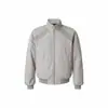 Chaqueta Gris Claro con Cuello Alto para Hombre y Mujer, Temporada de Primavera y Otoño, Chaqueta Corta Boxy de Patchwork Desestructurado, Chaqueta de Béisbol High Street Americana