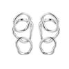 E1199 Versión coreana de diseño de nicho de lujo simple ins pendientes largos S925 plata de ley irregulares huecos para mujer
