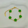 Pulsera de Flor de Trébol de Cinco Hojas de la Suerte para Mujer, Lujo Ligero, Sensación de Alta Gama, No se Desvanece, Impermeable, Fabricante de Joyería de Acero Inoxidable
