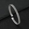 Pulsera de acero inoxidable de venta caliente transfronteriza, pulsera elástica moderna para combinar con todo, que no se desvanece, pulsera abierta en forma de C, joyería de acero de titanio