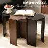 Bancos de Madera para Uso Doméstico, Bancos Hexagonales Apilables y Combinables, Mesas Auxiliares para Sofá de Sala de Estar, Bancos Apilables, Bancos Bajos