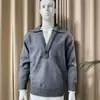 Suéter Retrô Falso Duas Peças com Gola V Masculino para Comércio Exterior Japonês e Coreano, Malha Quente Casual Solta Respirável Outono/Inverno para Homens