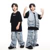 Ropa de moda para niños de hip-hop, pantalones vaqueros holgados de marca de moda con bolsillos, traje para niños y niñas de hip-hop, ropa de actuación de baile de hip-hop.