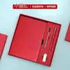 Conjunto de caixa de presente com caderno A5 de couro macio personalizado, bloco de notas executivo, copo térmico, agenda escolar, logotipo da empresa