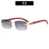 Estilo Nuevo Europeo y Americano Sin Marco Cuadrados de Metal Estilo Callejero Versátiles Gafas de Sol Protección Solar para Exteriores Moda Gafas de Sol Transfronterizas