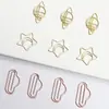 Varios sujetapapeles metálicos creativos, sujetapapeles electrochapados, clips marcapáginas. Producto popular transfronterizo, admite etiquetado y dropshipping