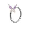 Anillo nasal de acero inoxidable con forma de corazón y diseño de alas de uña para nariz, con personalidad transfronteriza europea y americana de Gaibei