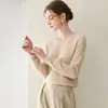 Suéter básico versátil de cuello en V de cachemira pura para mujer, nuevo para otoño e invierno, de manga larga, sencillo